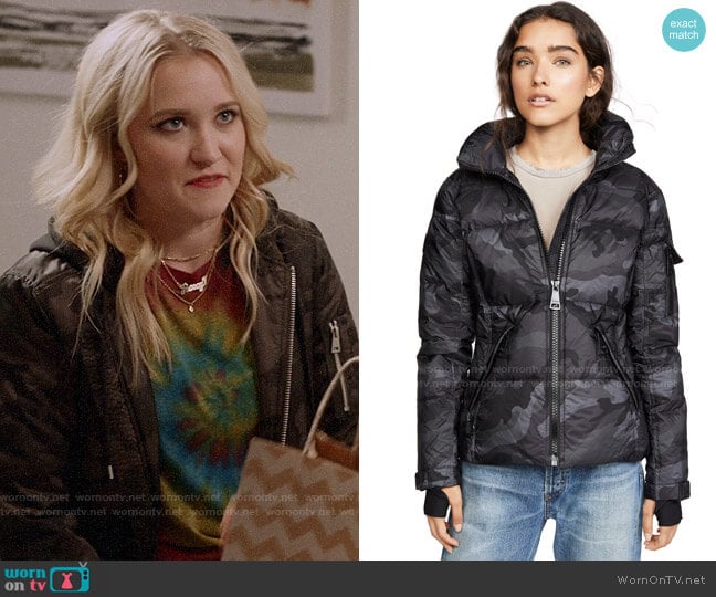 SAM. Camo Freestyle Jacket worn by Roxy Doyle (Emily Osment) on Almost Family