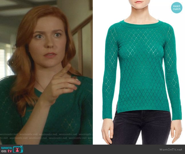 Anabelle Pointelle Sweater by Sandro worn by Nancy Drew (Kennedy McMann) on Nancy Drew