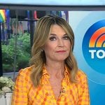 Savannah’s orange gingham check shirtdress on Today