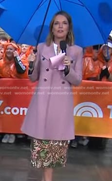 Savannah’s pink double breasted coat on Today