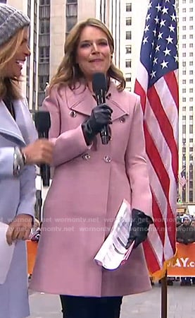 Savannah’s pink double breasted coat on Today