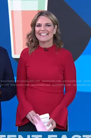 Savannah’s red bell sleeve top on Today