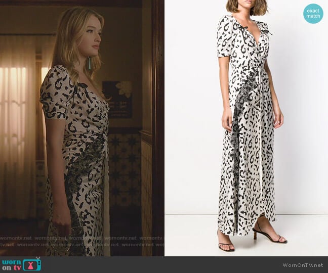 Leopard Print Long Dress by Self Portrait worn by Kirby Anders (Maddison Brown) on Dynasty