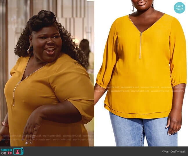 Sexy Fling Zip Front Top by City Chic worn by Becky (Gabourey Sidibe) on Empire