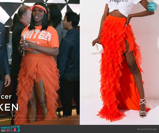 Drinks On You Tulle layered Maxi Skirt by Akira Label worn by Porsha Taylor (Ta'Rhonda Jones) on Empire