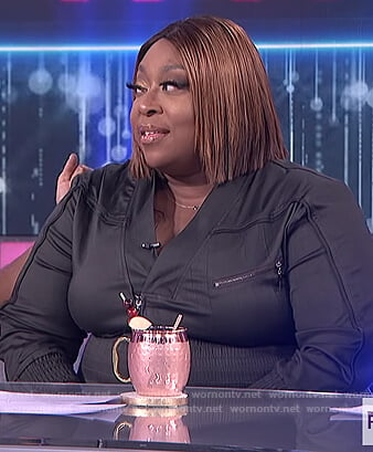 Loni’s smocked waist jumpsuit on The Real