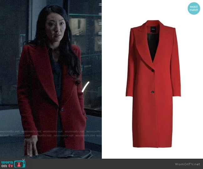 Smythe Peak-Lapel Wool Coat worn by Catherine Hamilton-Kane (Elizabeth Anweis) on Batwoman