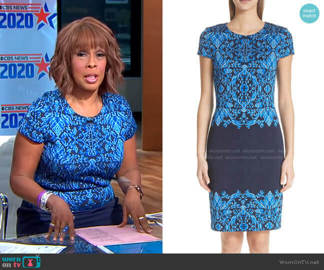 WornOnTV: Gayle’s blue printed short sleeve dress on CBS This Morning ...