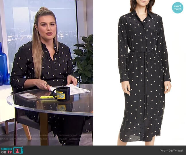 Belted Silk Shirtdress by Theory worn by Carissa Loethen Culiner on E! News