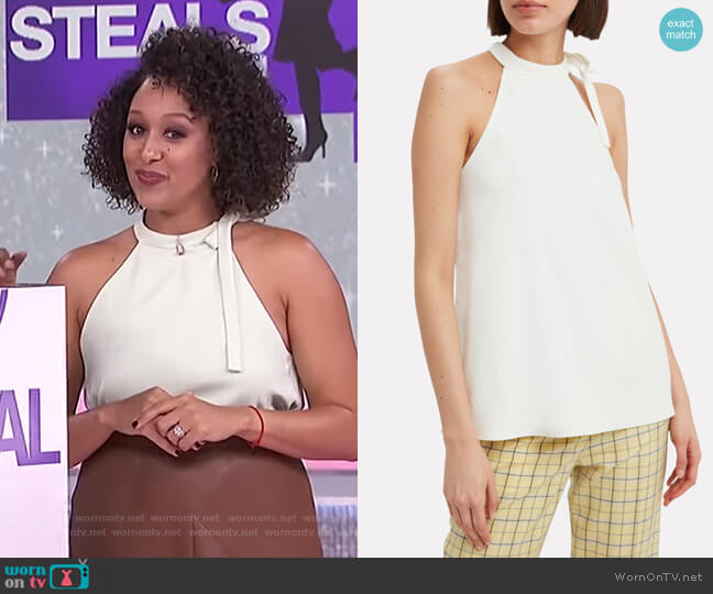 Chalky Drape Halter Top by Tibi worn by Tamera Mowry  on The Real