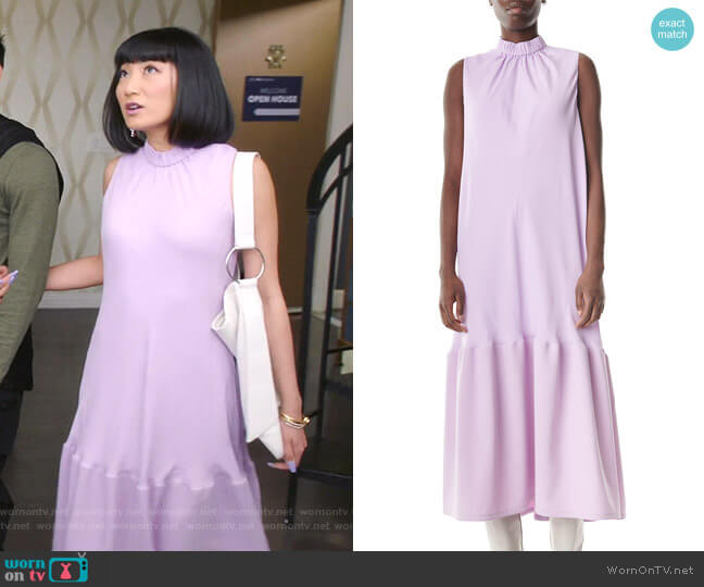 Modern Drape Sculpted Long Dress by Tibi worn by Mei Lin (Poppy Liu) on Sunnyside