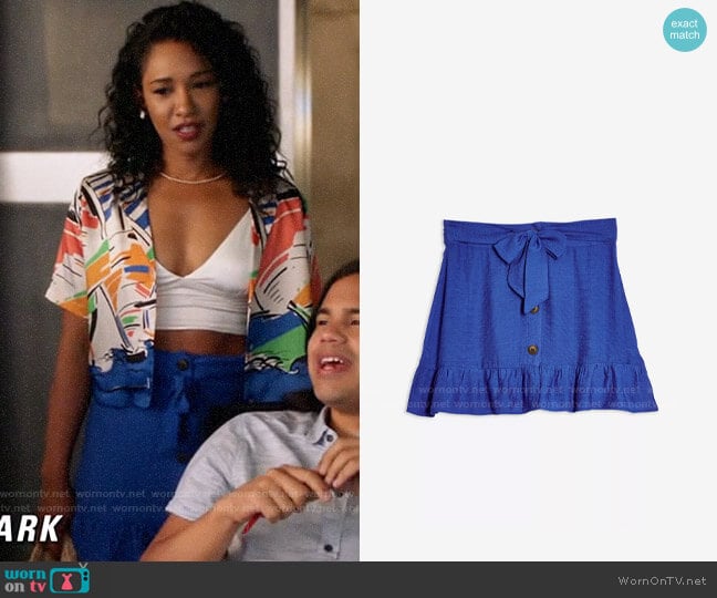 Topshop Flippy Button Mini Skirt worn by Iris West (Candice Patton) on The Flash
