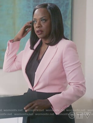 Annalise’s pink two tone blazer on How to Get Away with Murder