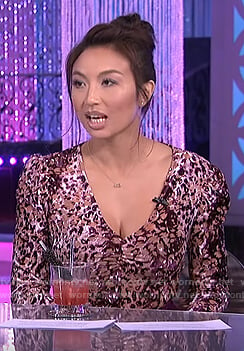 Jeannie's pink velvet leopard bodysuit on The Real