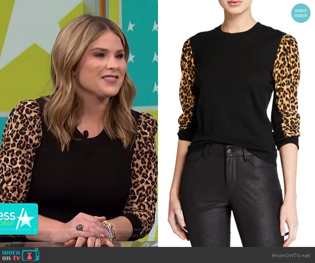 Adler Sweater by Veronica Beard worn by Jenna Bush Hager on Access Hollywood