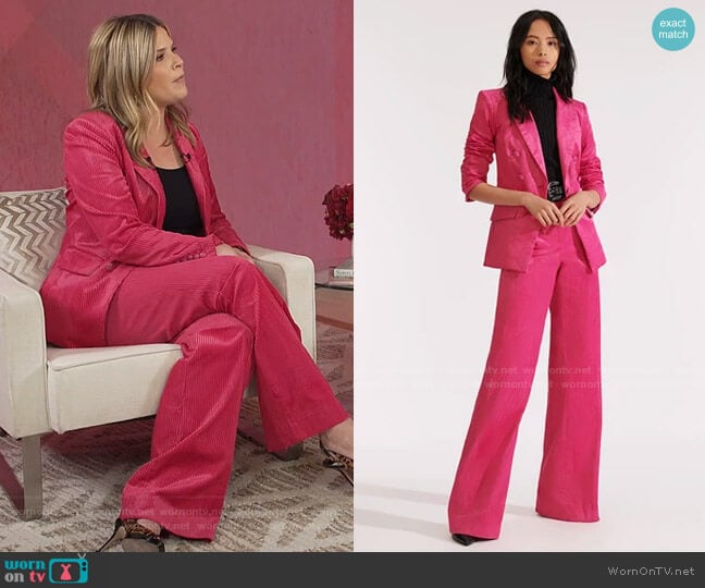 Gaya Dickey Jacket and Damon Trouser by Veronica Beard worn by Jenna Bush Hager on Today