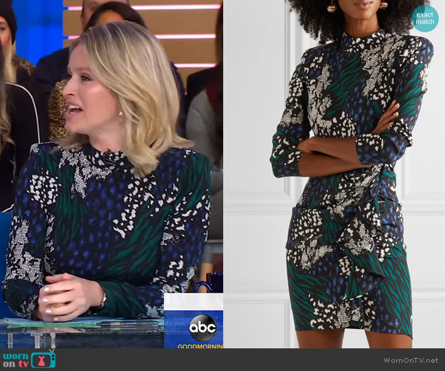 Louella Dress by Veronica Beard worn by Sara Haines on Good Morning America