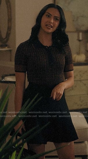 Veronica's metallic polo sweater  on Riverdale