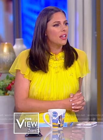 Abby's yellow pleated dress on The View