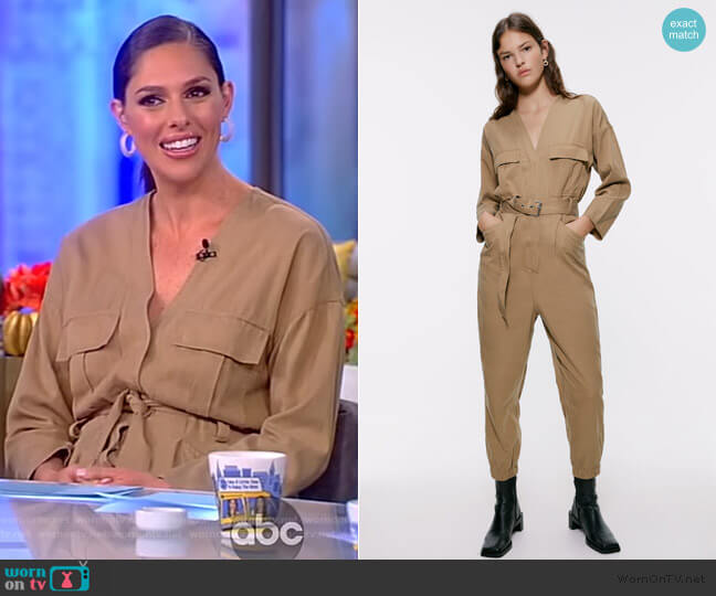 Belted Cargo Jumpsuit by Zara worn by Abby Huntsman  on The View