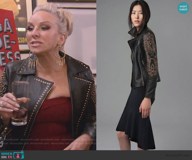 Studded Leather Jacket by Zara worn by Margaret Josephs on The Real Housewives of New Jersey