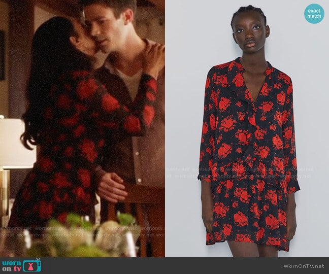 Zara Floral Print Dress worn by Iris West (Candice Patton) on The Flash