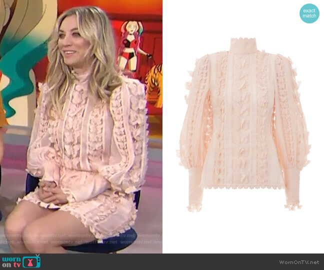 Super Eight Flutter Shirt by Zimmermann worn by Kaley Cuoco on Today Show