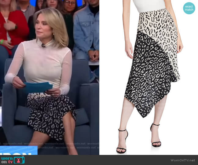 Natalie Asymmetrical Colorblock Skirt by A.L.C. worn by Amy Robach on Good Morning America