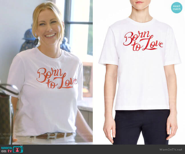 Adele Born to Love Tee by Sandro worn by Stephanie Hollman on The Real Housewives of Dallas
