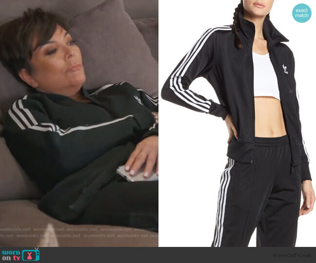 Firebird Recycled Tricot Track Jacket by Adidas worn by Kris Jenner  on Keeping Up with the Kardashians