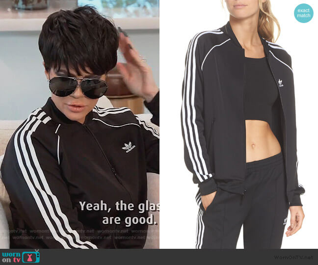Stripe-Detail Track Jacket by Adidas worn by Khloe Kardashian  on Keeping Up with the Kardashians
