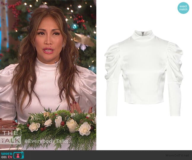 Brenna Top by Alice + Olivia worn by Carrie Inaba on The Talk