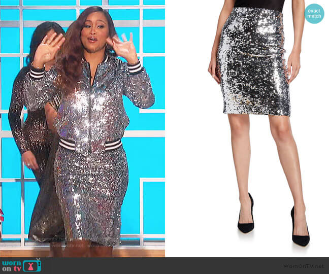 Ramos sequined tulle skirt by Alice + Olivia worn by Eve on The Talk