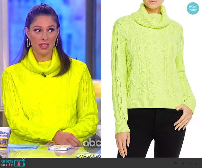 Mayme Cable-Knit Cowl-Neck Sweater by Alice + Olivia worn by Abby Huntsman on The View