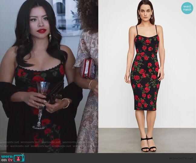 WornOnTV Mariana s black rose print dress on Good Trouble Cierra Ramirez Clothes and Wardrobe from TV