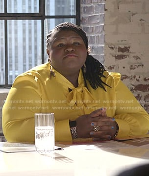 Becky’s yellow tie neck blouse on Empire