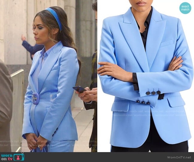 Single-Button Pierced-Back Blazer by Barbara Bui worn by Cristal Jennings (Daniella Alonso) on Dynasty