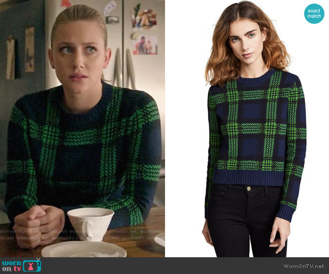 Bop Basics Tartan Plaid Sweater worn by Betty Cooper (Lili Reinhart) on Riverdale