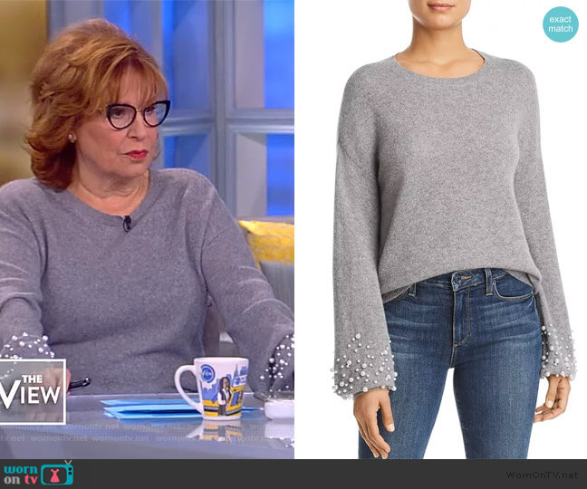 WornOnTV: Joy’s gray pearl embellished sweater on The View | Joy Behar ...