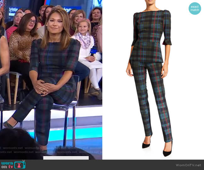 Edelmira Top and Petronilla Pants by Chiara Boni La Petite Robe worn by Ginger Zee on Good Morning America