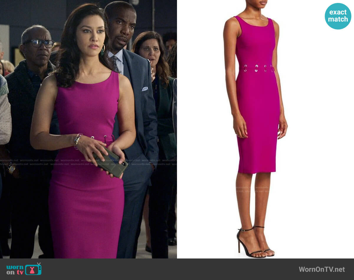 Chiara Boni La Petite Robe Maria Iris Dress worn by Alison Namazi (Janina Gavankar) on The Morning Show