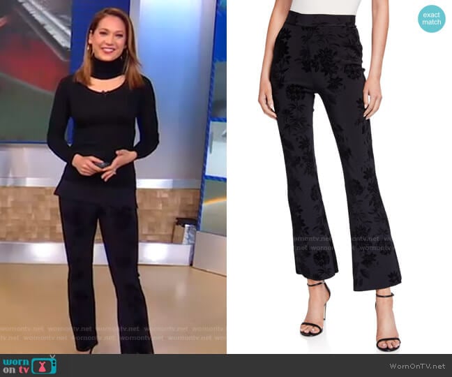 Niche Floral Printed Pants by Chiara Boni La Petite Robe worn by Ginger Zee on Good Morning America