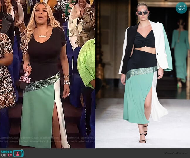 Spring 2020 Collection by Christian Sirano worn by Wendy Williams on The Wendy Williams Show