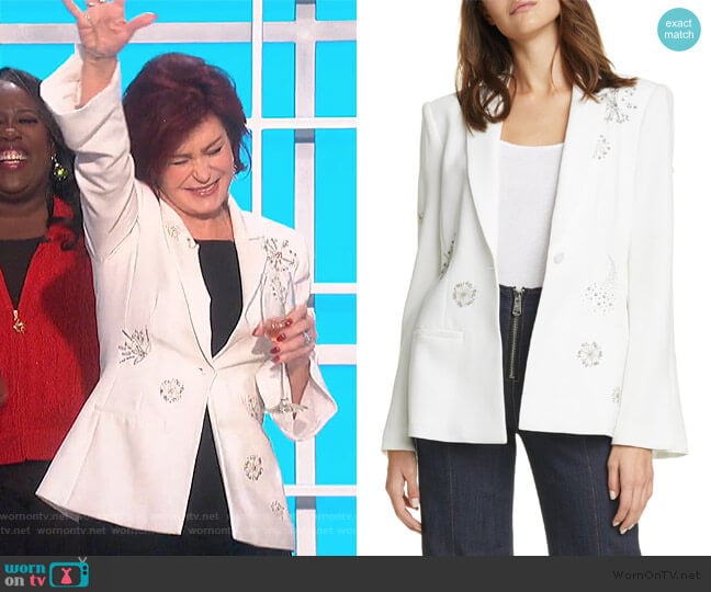 Rumi Embellished Blazer by Cinq a Sept worn by Sharon Osbourne on The Talk