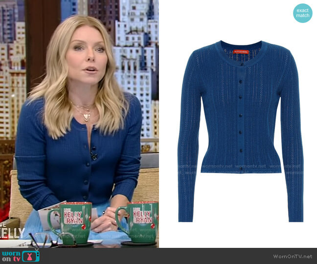 WornOnTV: Kelly’s blue cardigan and pleated skirt on Live with Kelly ...