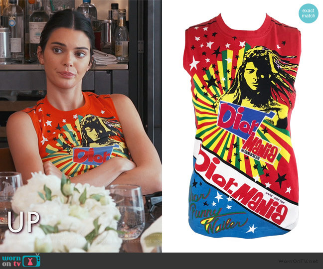 Wornontv Kendall S Red Dior Print Tank Top On Keeping Up With The