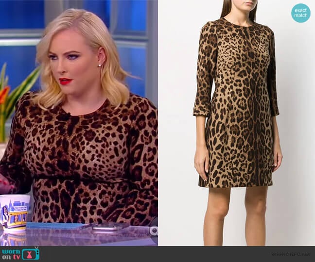 leopard print dress by Dolce & Gabbana worn by Meghan McCain on The View