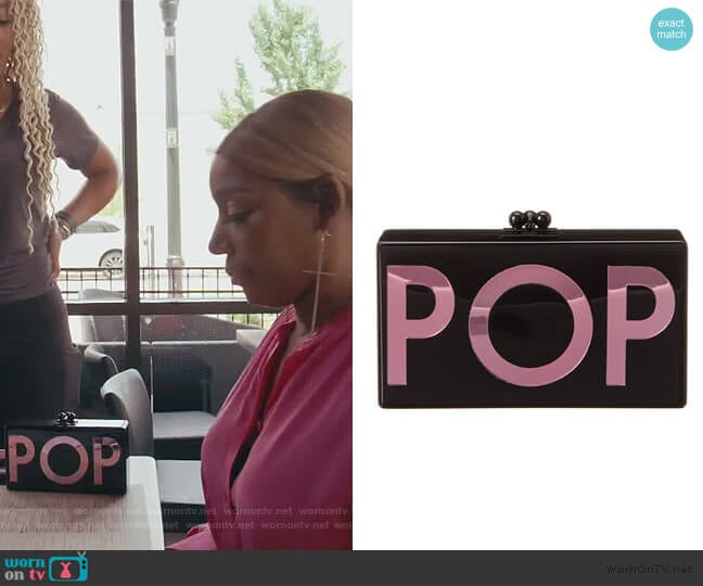 Jean Pop Acrylic Clutch by Edie Parker worn by Nene Leakes on The Real Housewives of Atlanta