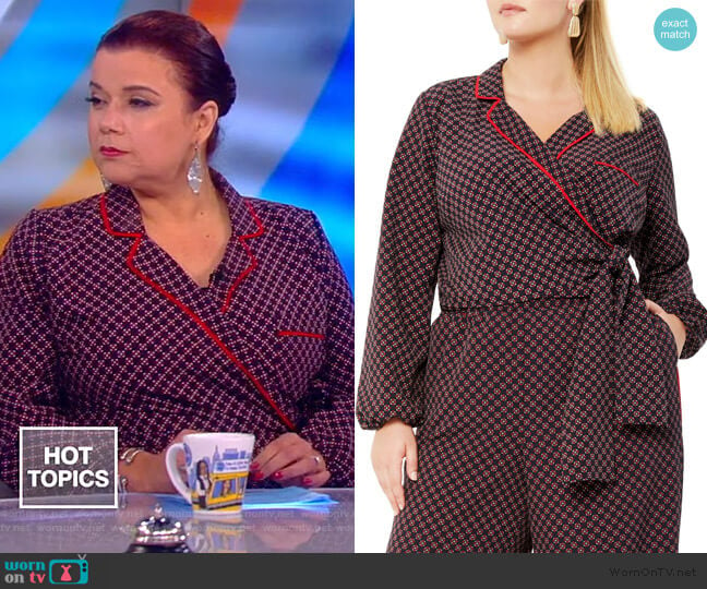 Print Wrap Top by Eloquii worn by Ana Navarro on The View