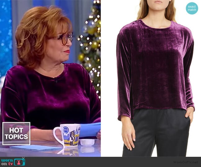 Ballet Neck Velvet Box Top by Eileen Fisher worn by Joy Behar on The View